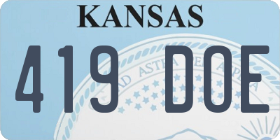 KS license plate 419DOE