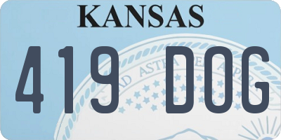 KS license plate 419DOG