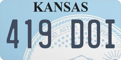 KS license plate 419DOI