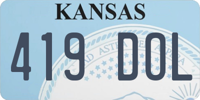 KS license plate 419DOL