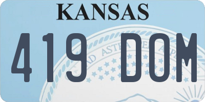 KS license plate 419DOM