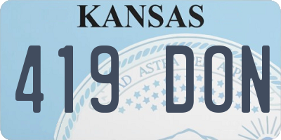 KS license plate 419DON