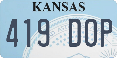 KS license plate 419DOP