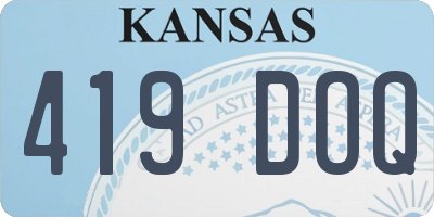 KS license plate 419DOQ
