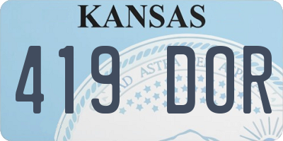 KS license plate 419DOR