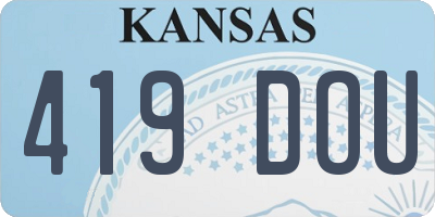 KS license plate 419DOU