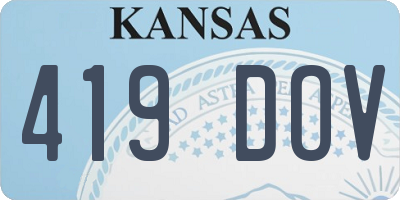 KS license plate 419DOV