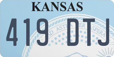 KS license plate 419DTJ