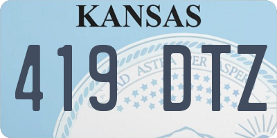 KS license plate 419DTZ