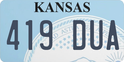 KS license plate 419DUA