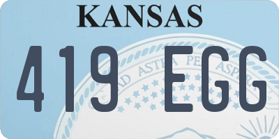 KS license plate 419EGG