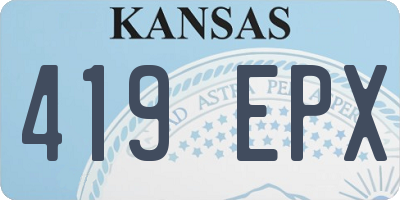 KS license plate 419EPX