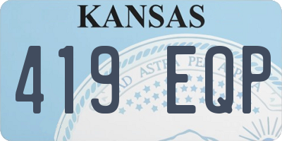 KS license plate 419EQP