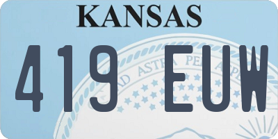 KS license plate 419EUW
