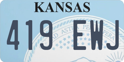 KS license plate 419EWJ