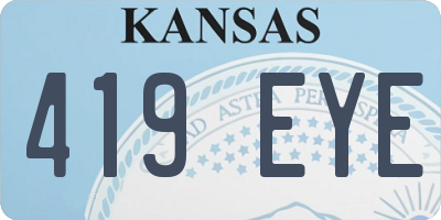 KS license plate 419EYE