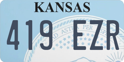 KS license plate 419EZR