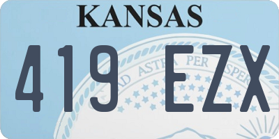 KS license plate 419EZX