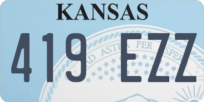 KS license plate 419EZZ