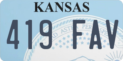 KS license plate 419FAV