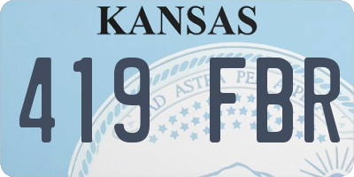 KS license plate 419FBR