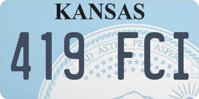 KS license plate 419FCI