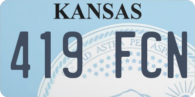 KS license plate 419FCN