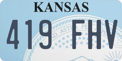 KS license plate 419FHV