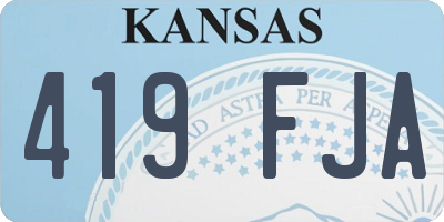 KS license plate 419FJA