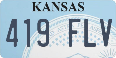 KS license plate 419FLV