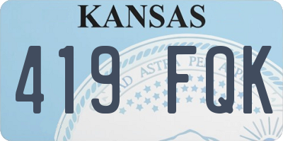 KS license plate 419FQK