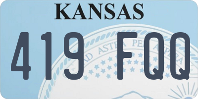 KS license plate 419FQQ