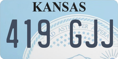 KS license plate 419GJJ