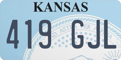 KS license plate 419GJL