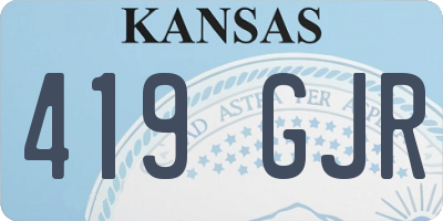 KS license plate 419GJR