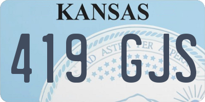 KS license plate 419GJS