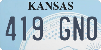 KS license plate 419GNO