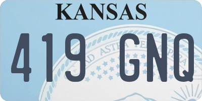 KS license plate 419GNQ