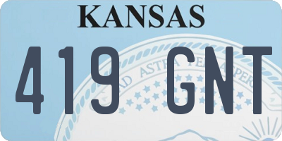 KS license plate 419GNT