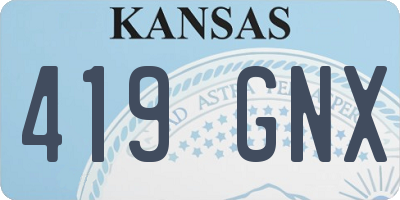 KS license plate 419GNX