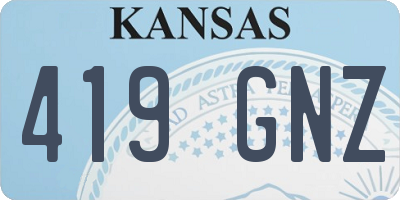 KS license plate 419GNZ