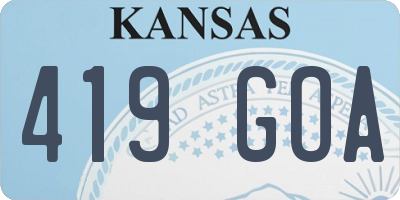 KS license plate 419GOA