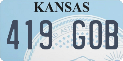 KS license plate 419GOB