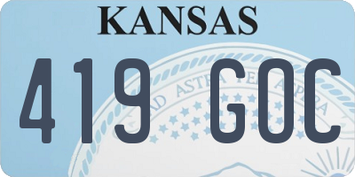 KS license plate 419GOC