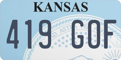 KS license plate 419GOF
