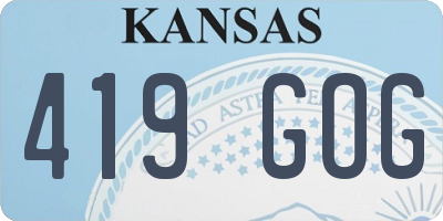 KS license plate 419GOG