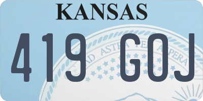 KS license plate 419GOJ
