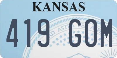 KS license plate 419GOM