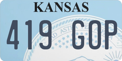 KS license plate 419GOP