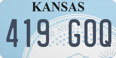 KS license plate 419GOQ